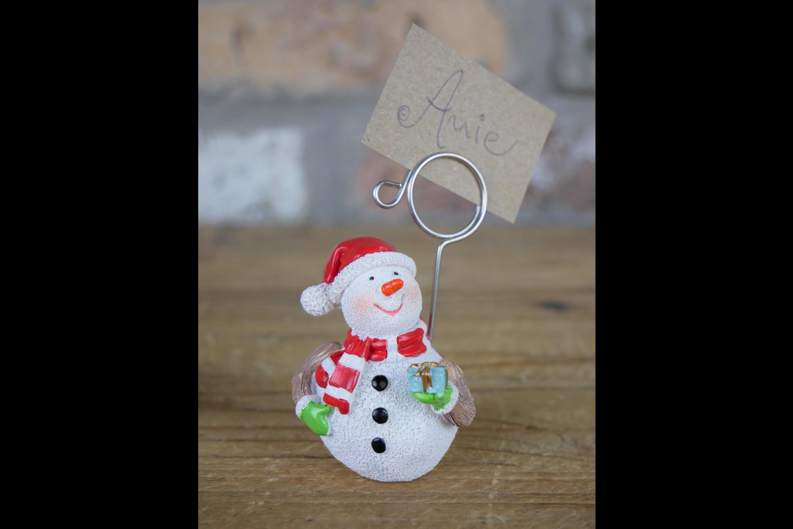 Set Of 4 Snowman Name Card Holders