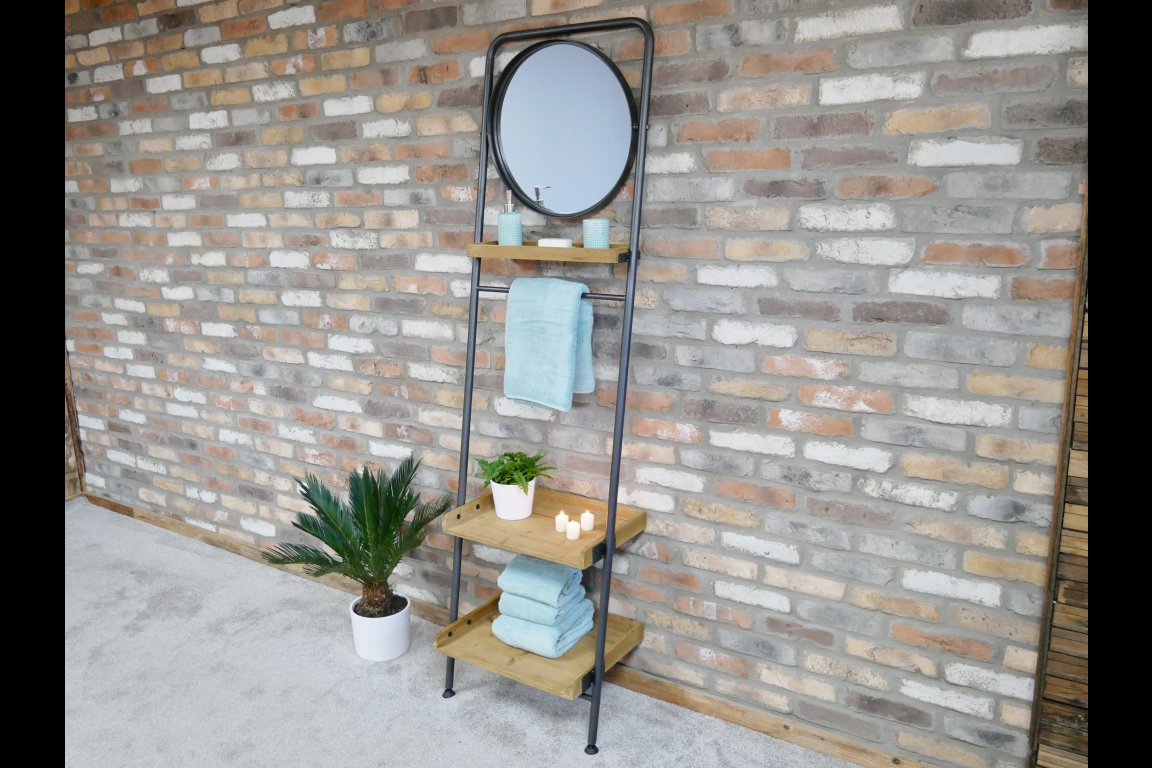 Industrial Shelves & Mirror