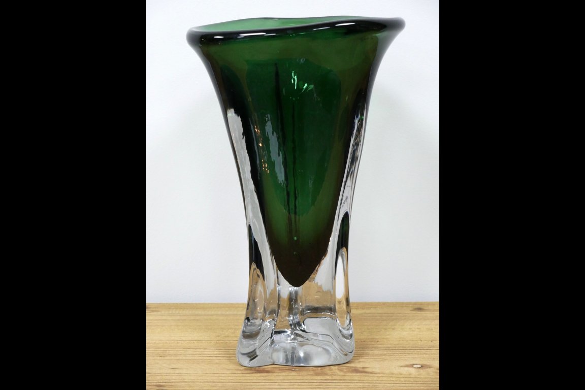 Tall Green Glass Vase