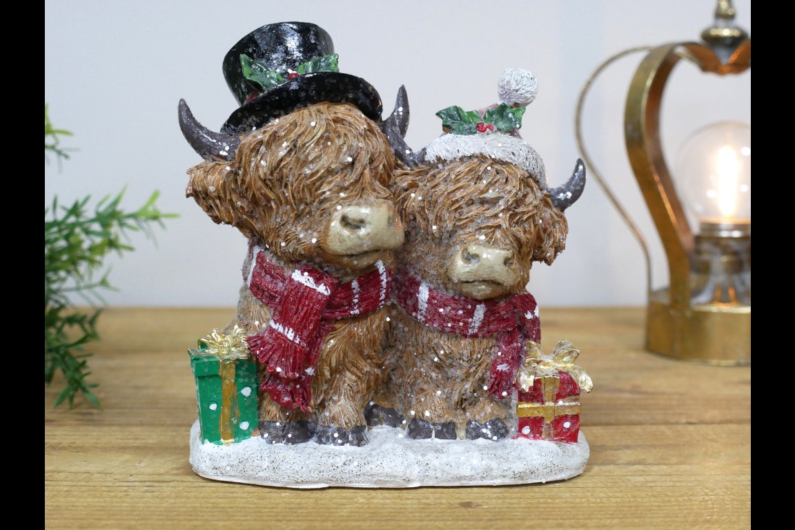 Festive Highland Cows