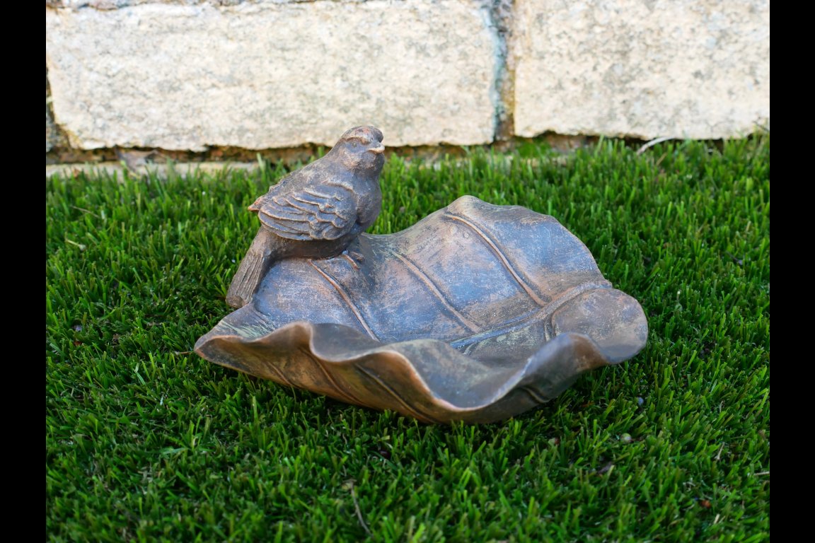 Bird On Leaf Feeder