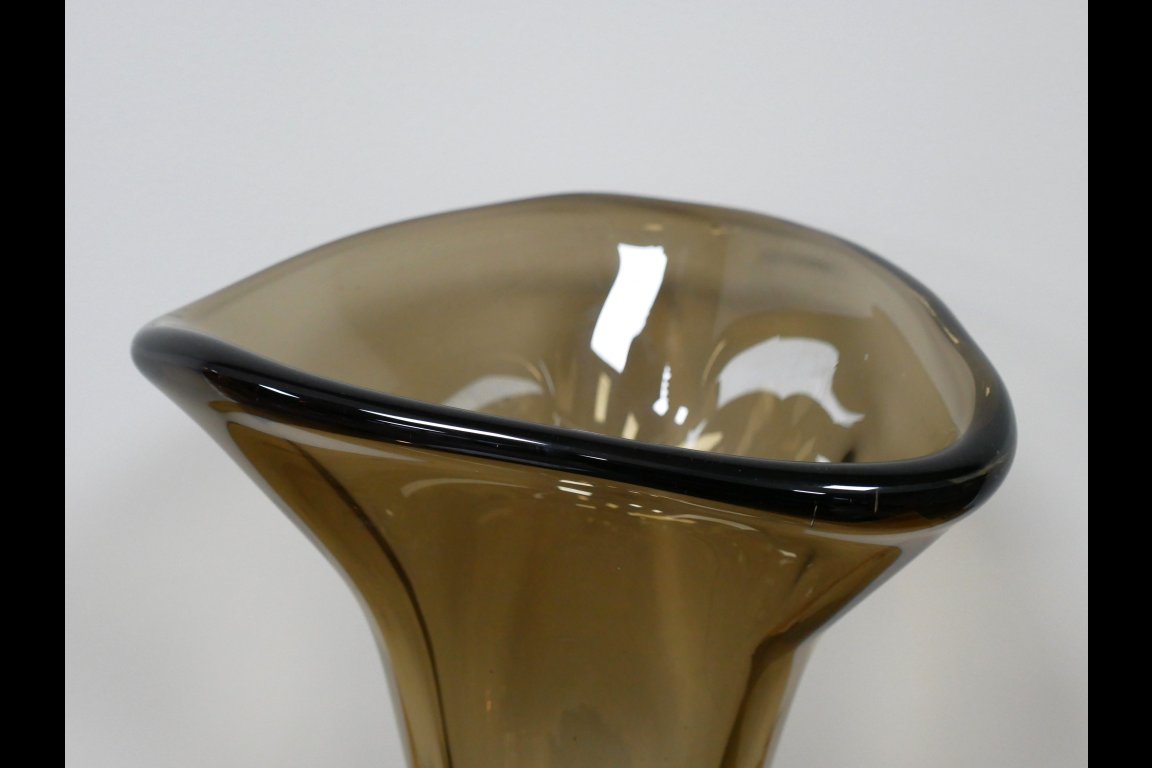 Tall Grey Glass Vase