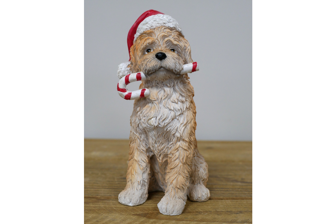 Christmas Dog With Candy Cane