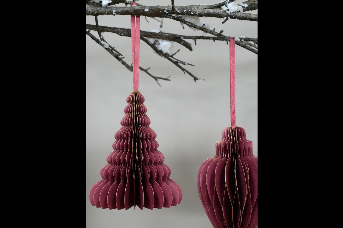 Set Of 4 Decorations (15cm) - Red