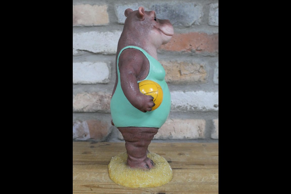 Hippo With Volleyball
