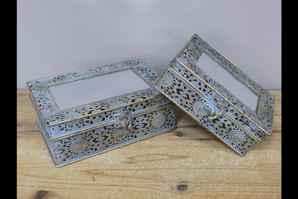 Set Of 2 Mirrored Boxes