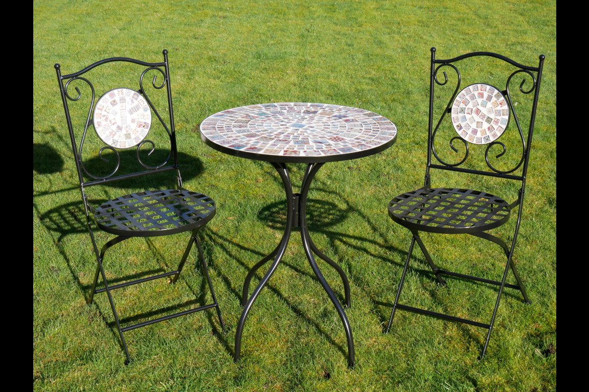 Mosaic Table & Two Chairs (T42)