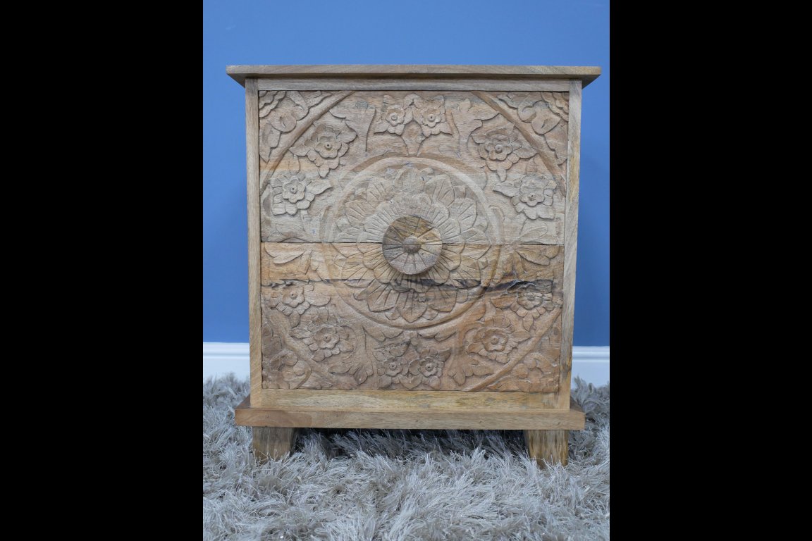 Carved Bedside Cabinet