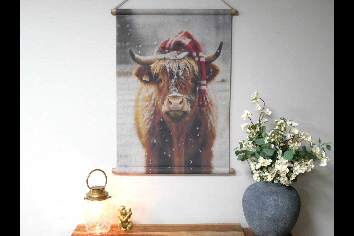 Canvas Wall Art - Winter Cow