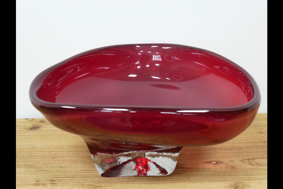 Large Red Glass Bowl