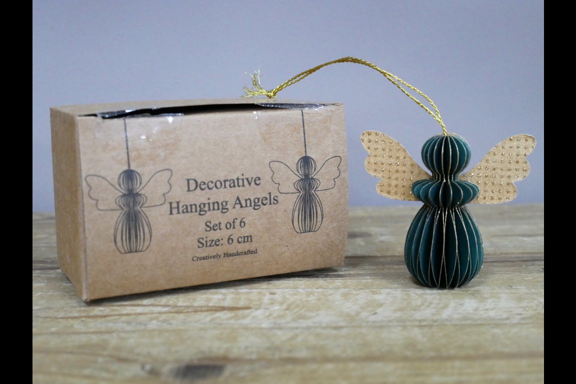 Set Of 6 Angels - Green