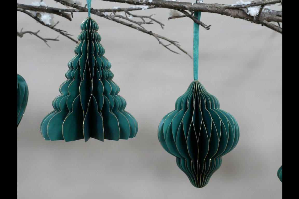 Set of 4 Decorations (15cm) - Green