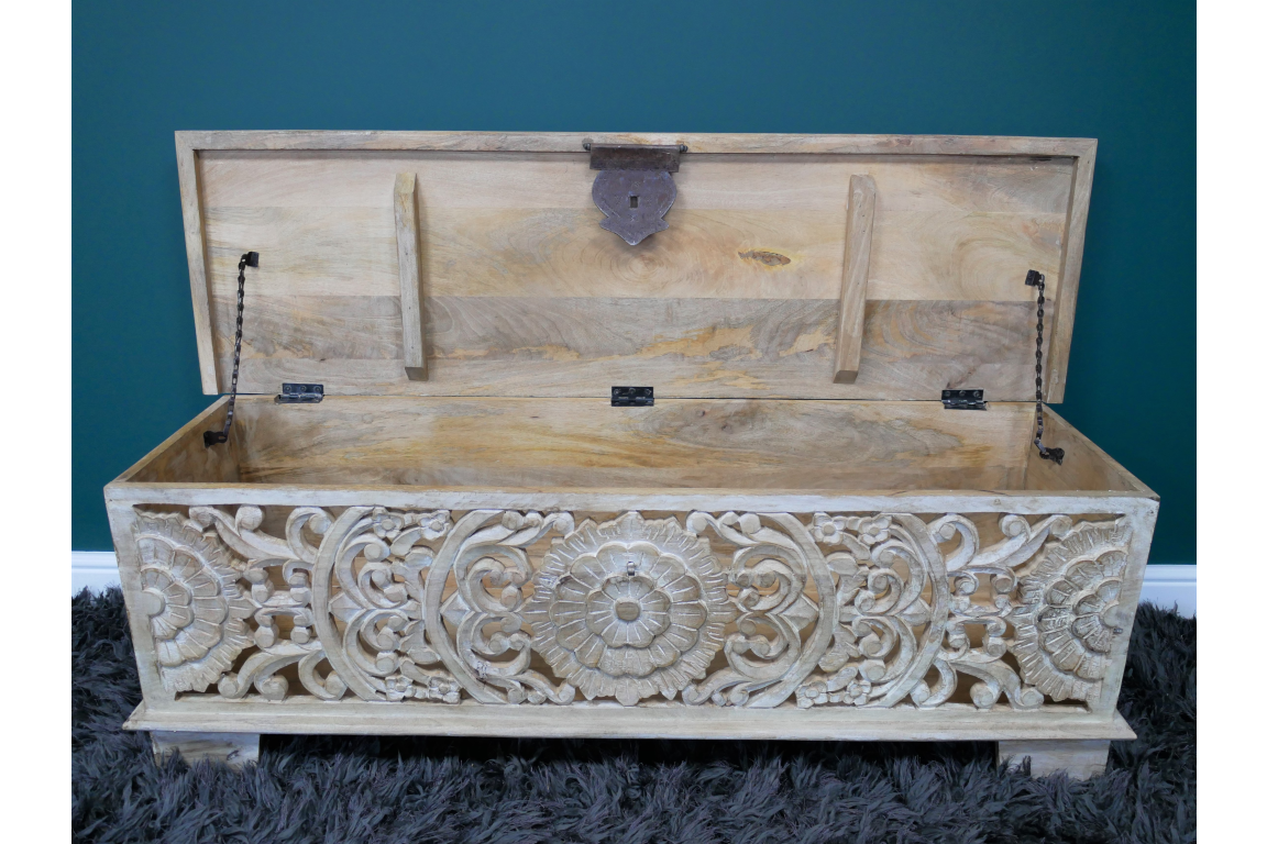 Carved Storage Bench