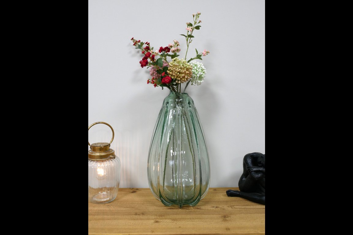 Light Green Tall Glass Vase