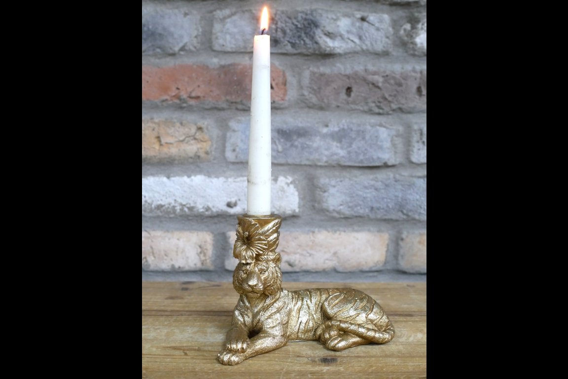 Laying Tiger Candle Holder