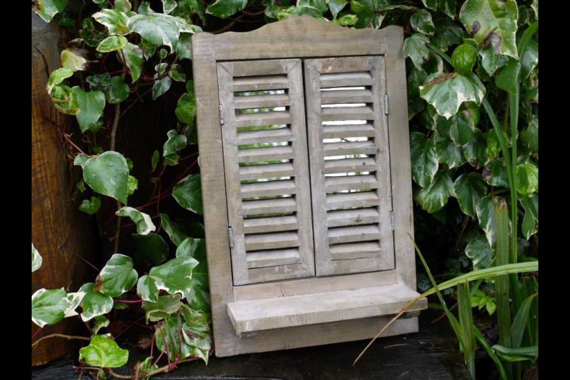 Shutter Mirror With Shelf