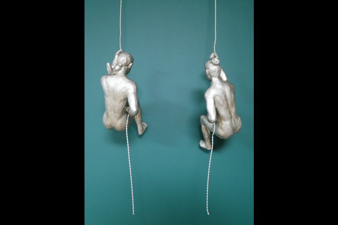 Set Of 2 Abseiling Women