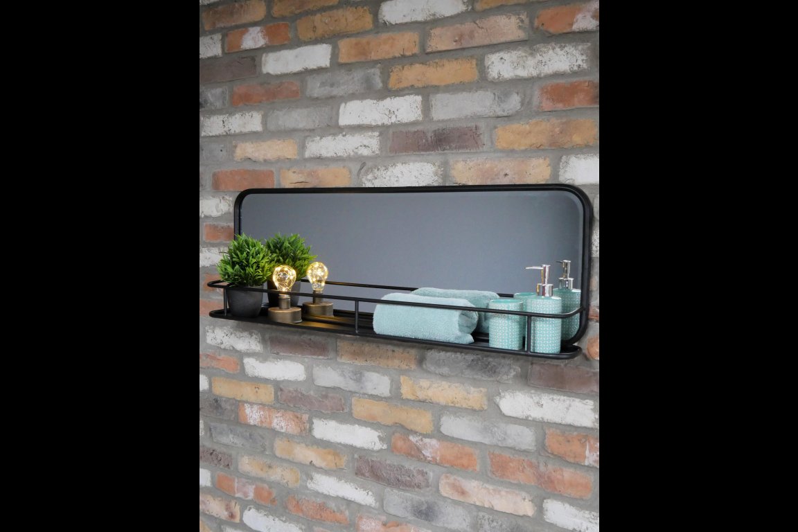 Industrial Shelf With Mirror