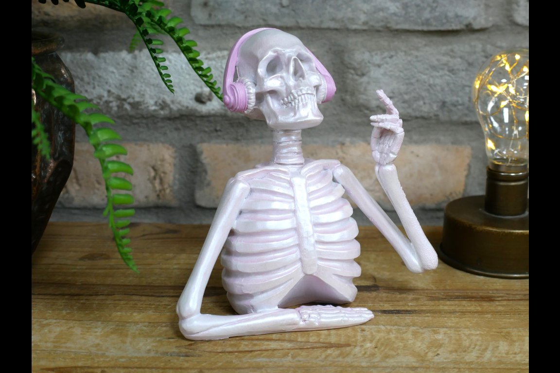 Skeleton With Headphones (Pink)