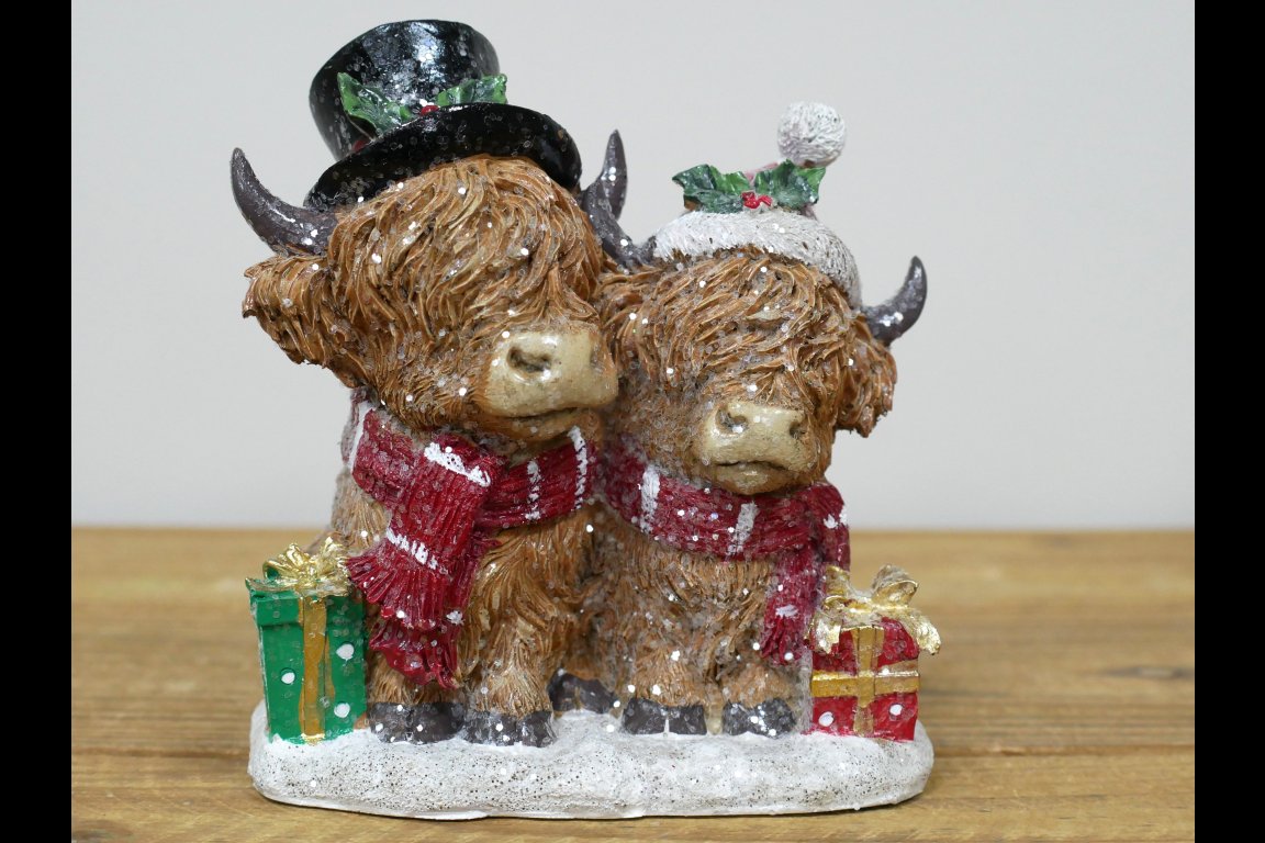 Festive Highland Cows