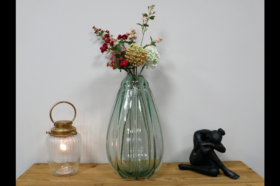 Light Green Tall Glass Vase