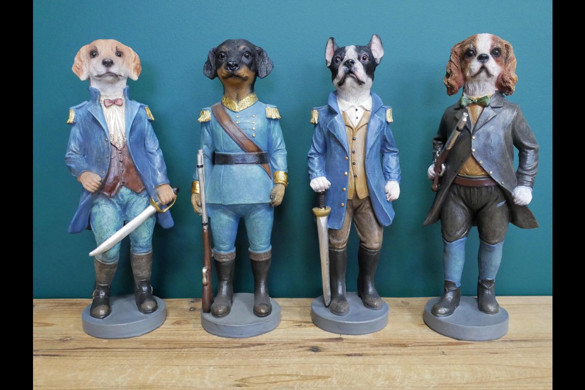 Set Of 4 Military Dogs