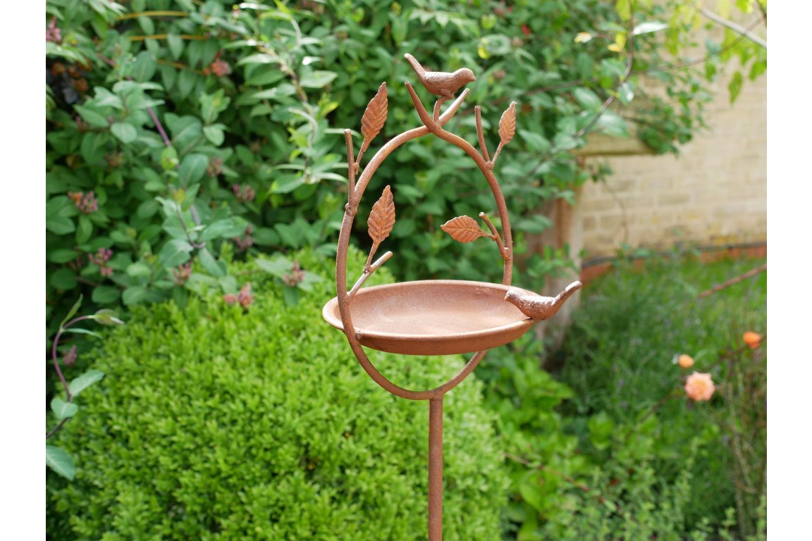 Rusty Bird Feeder Stake