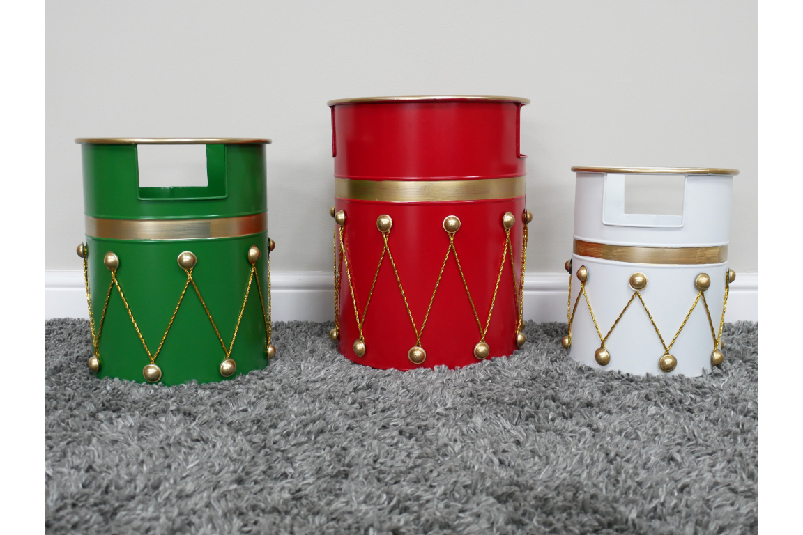 Set Of 3 Drum Bins / Planters