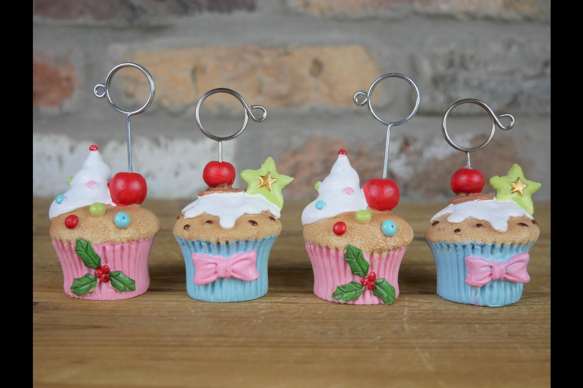 Set Of 4 Cupcake Name Card Holder