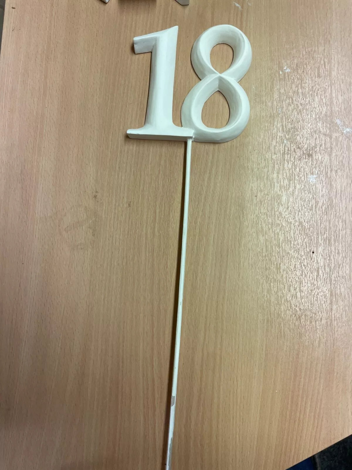 POSH GRAFFITI WHITE WOODEN NUMBER 18TH HAPPY BIRTHDAY CELEBRATIONS 46CM HIGH