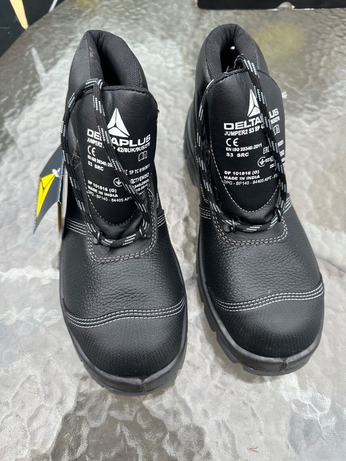 DELTAPLUS SAFETY WORK BOOT STEEL TOE CAP LEATHER WATER RESIST S3 SIZE UK 8