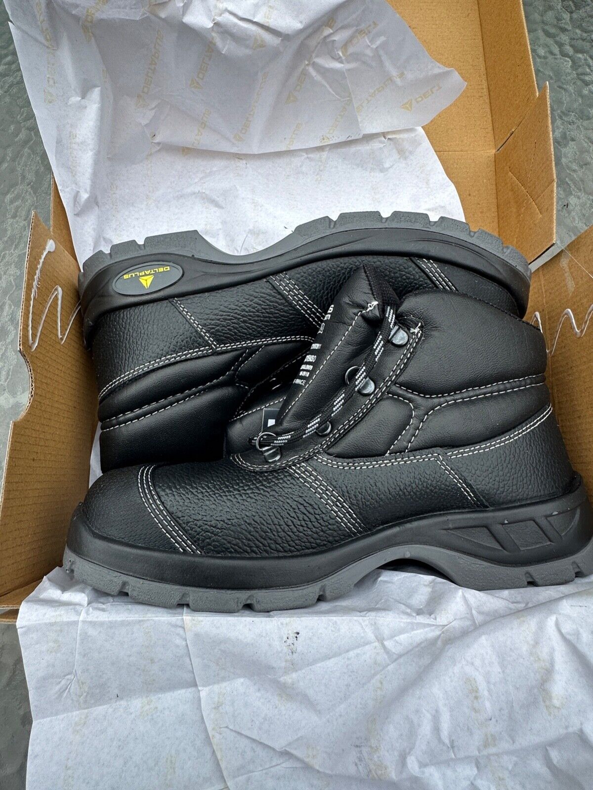DELTAPLUS SAFETY WORK BOOTS STEEL TOE CAP LEATHER WATER RESISTANT S3 SIZE UK 8