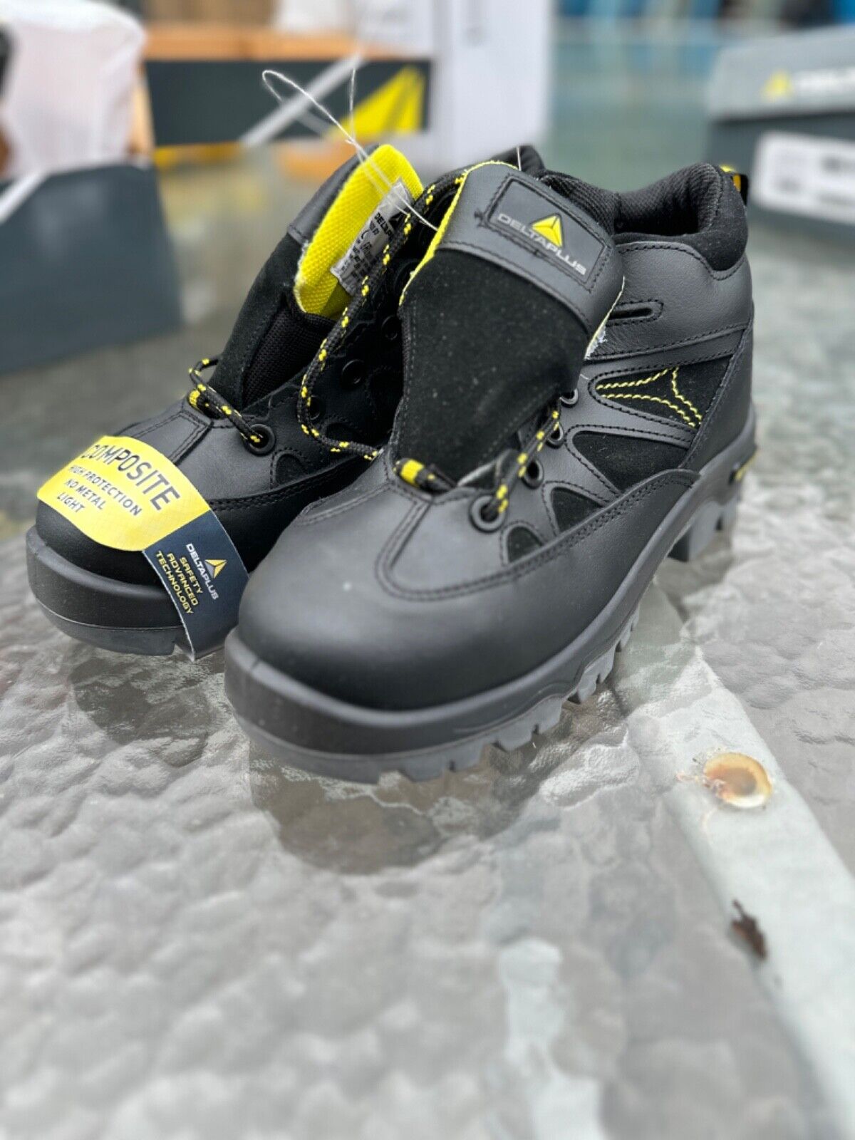 DELTAPLUS SAFETY WORK BOOT COMPOSITE TOE CAP LEATHER WATER RESIST S3 SIZE UK 4