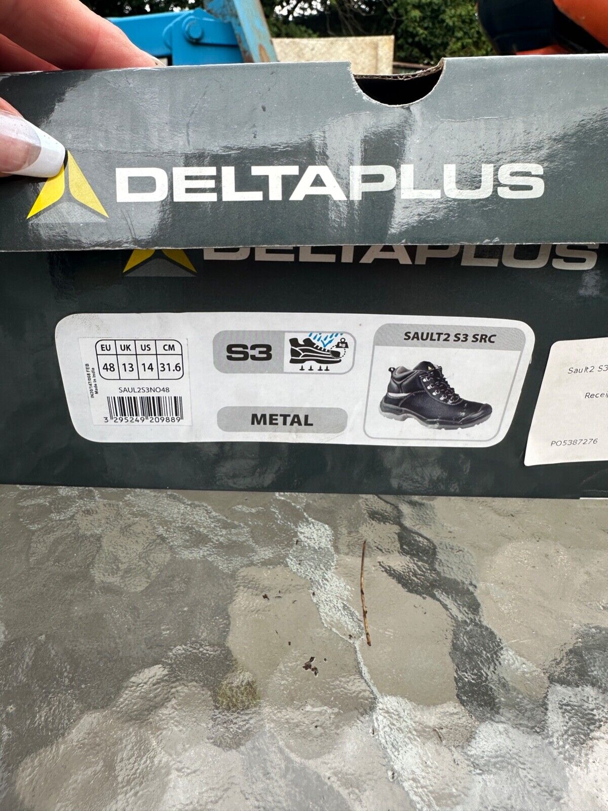 DELTAPLUS SAFETY WORK BOOT X LARGE STEEL TOE CAP LEATHER WATER RESISTANT SIZE 13