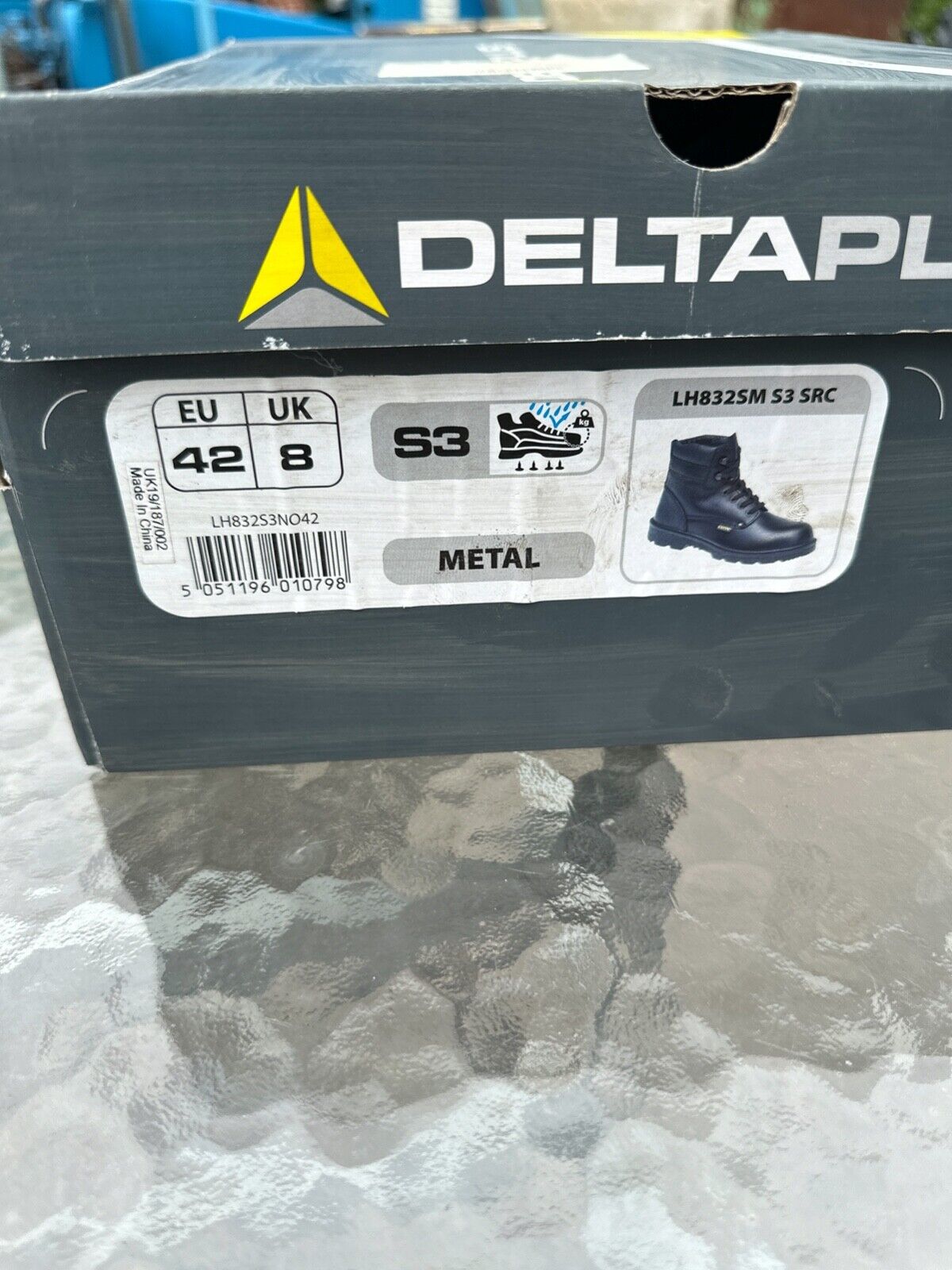 DELTAPLUS SAFETY WORK BOOT STEEL TOE CAP LEATHER WATER RESIST S3 SIZE UK 8