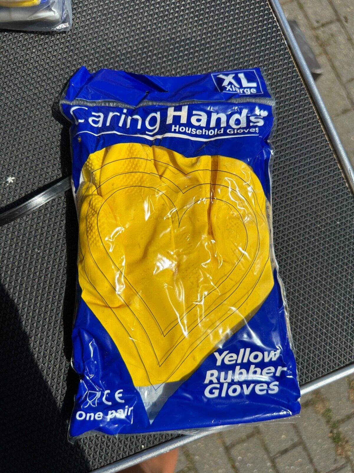 CARING HANDS LATEX GLOVES EX LARGE STRONG SOFT NON SLIP DURABLE WASHING UP X 12