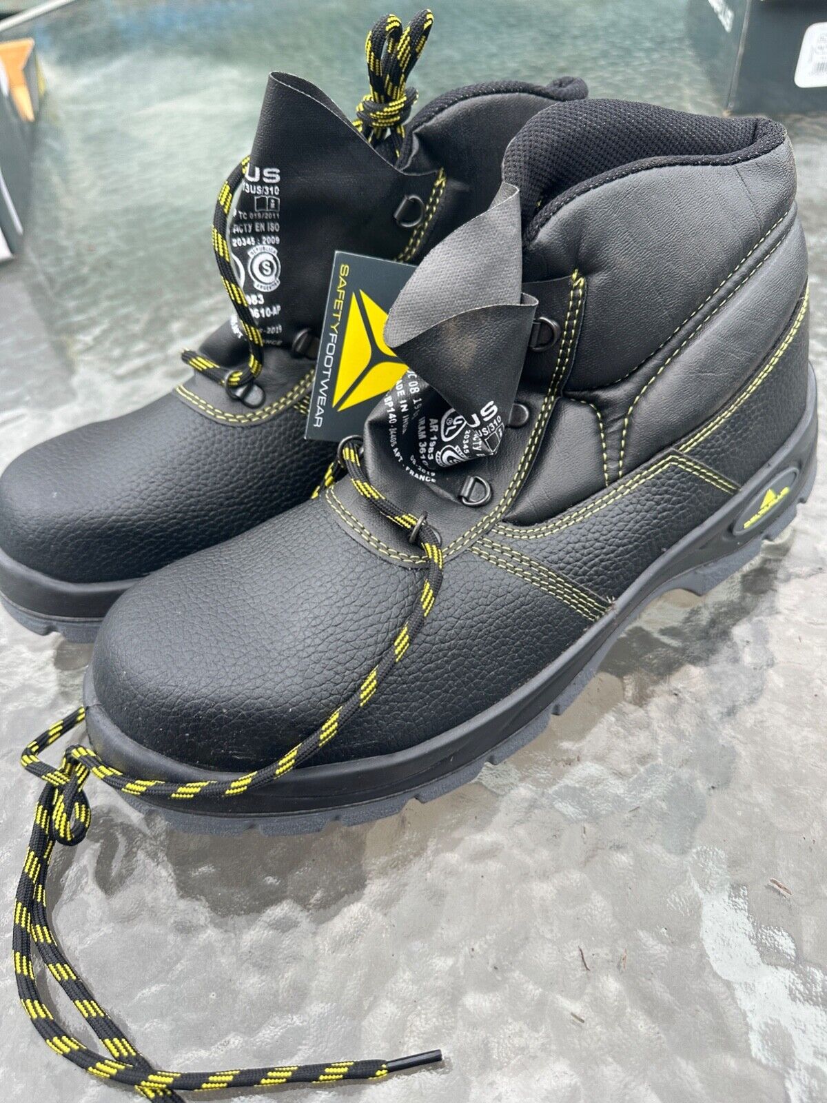 DELTAPLUS SAFETY WORK BOOTS STEEL TOE CAP LEATHER WATER RESISTANT SIZE 12