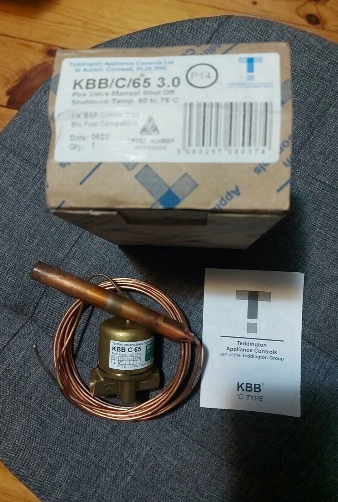 TEDDINGTON KBB C65 OIL FIRE VALVE & SENSOR 3 METER MANUAL SHUT OFF