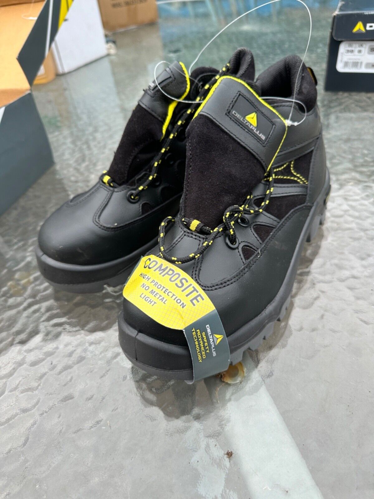 DELTAPLUS SAFETY WORK BOOT COMPOSITE TOE CAP LEATHER WATER RESIST S3 SIZE UK 7