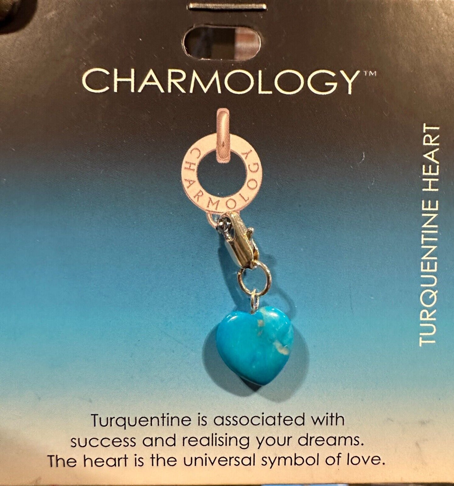 HEART TURQUENTINE STONE CHARMOLOGY JEWELLERY PENDANTS OR CHARMS