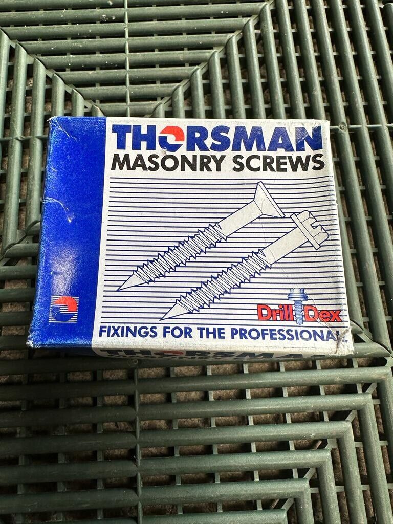 6.3 X 57 MM BLUE HEXAGON HEAD 5/16 MASONRY SCREWS - 100 PACK NEW DRILL DEX