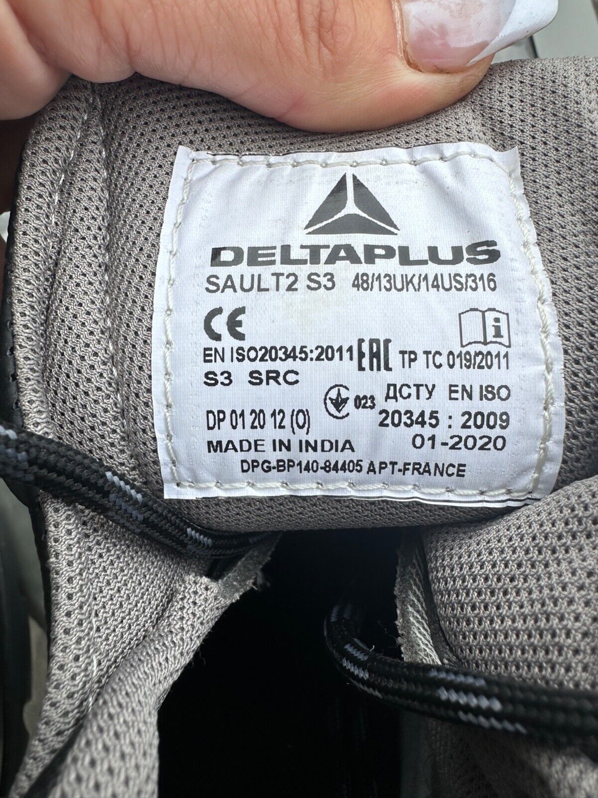 DELTAPLUS SAFETY WORK BOOT X LARGE STEEL TOE CAP LEATHER WATER RESISTANT SIZE 13