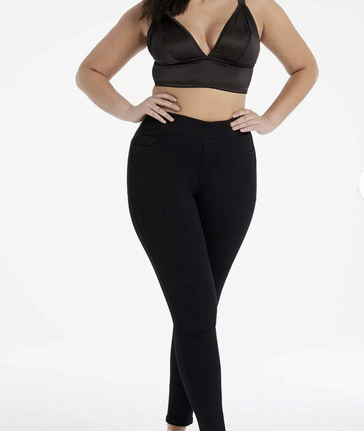 SIMPLY BE WOMENS STRETCHY SKINNY BLACK DENIM JEGGINGS JEANS Sizes 18 S NEW