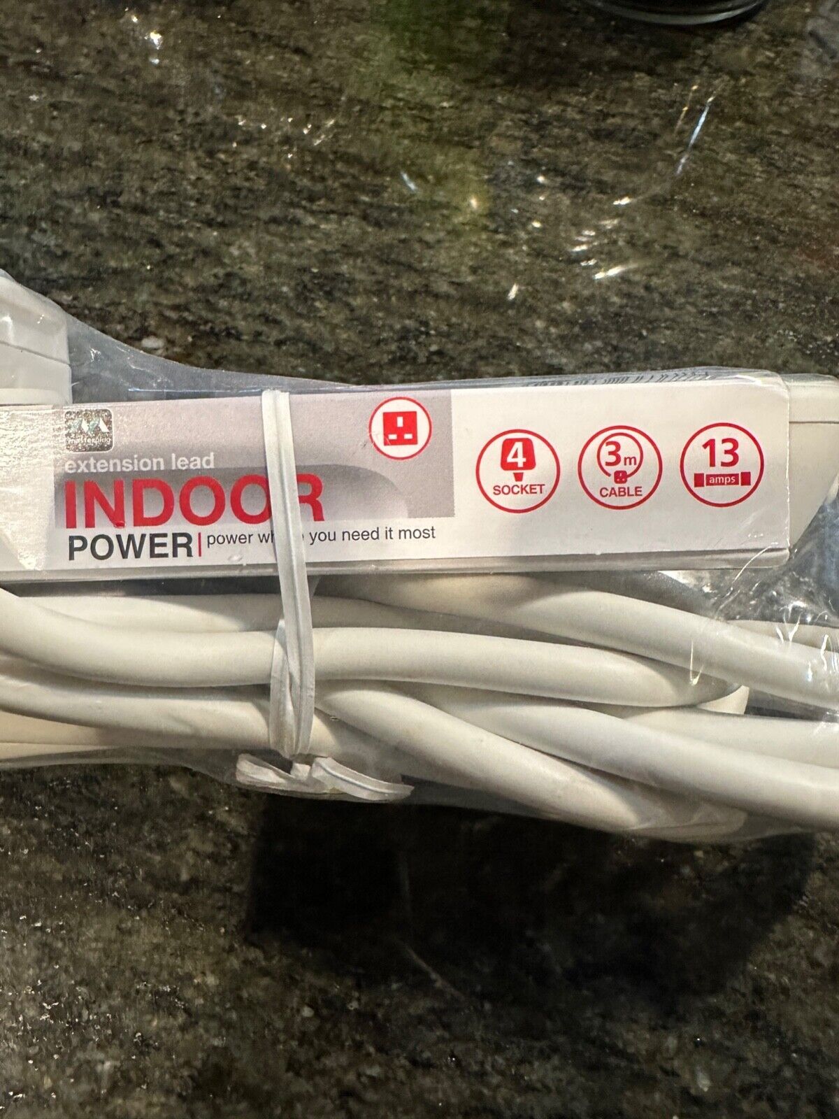 MASTERPLUG BASICS 4 GANG FOUR SOCKET EXTENSION LEAD 3M CABLE 240V 13 AMP INDOOR