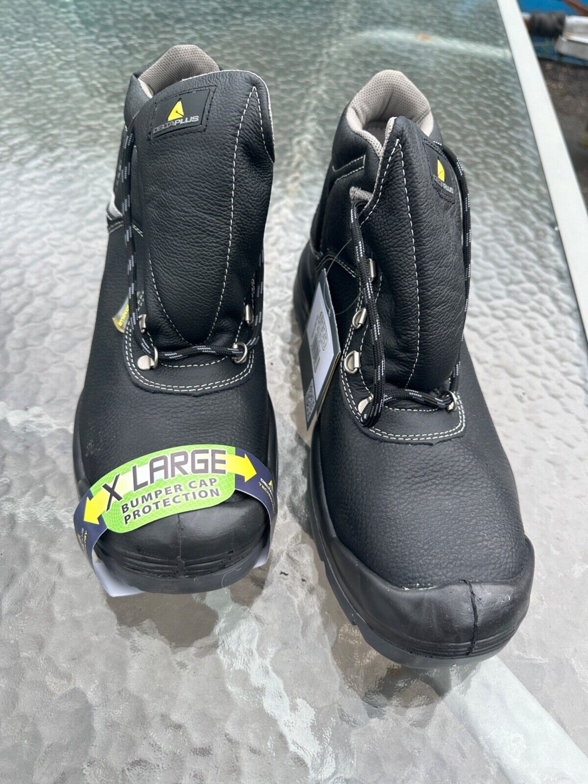 DELTAPLUS SAFETY WORK BOOT X LARGE STEEL TOE CAP LEATHER WATER RESISTANT SIZE 13