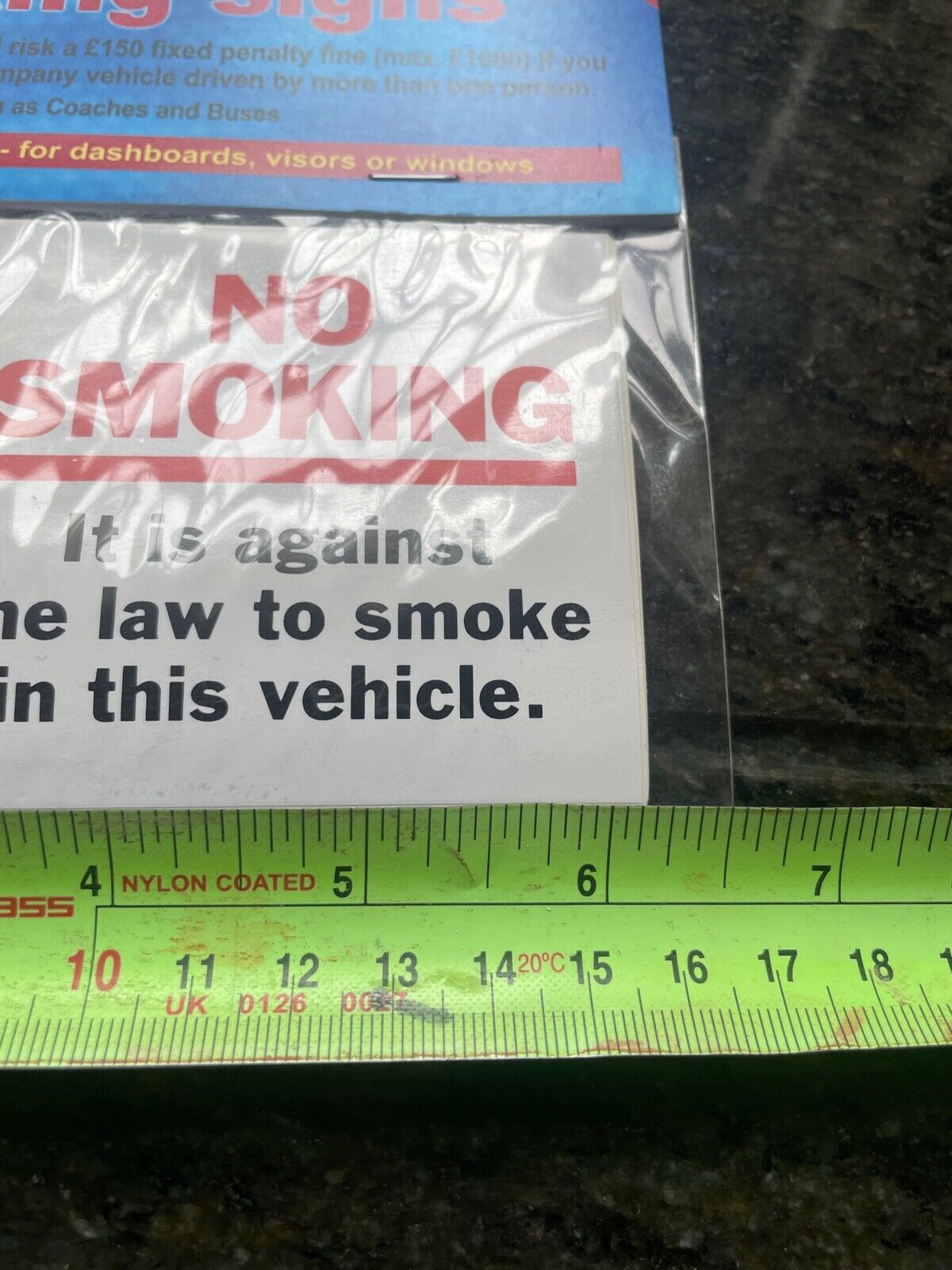 4 X NO SMOKING IN THIS VEHICLE SIGNS AUTOXTRA HEALTHY AND SAFETY 8CM X 16CM