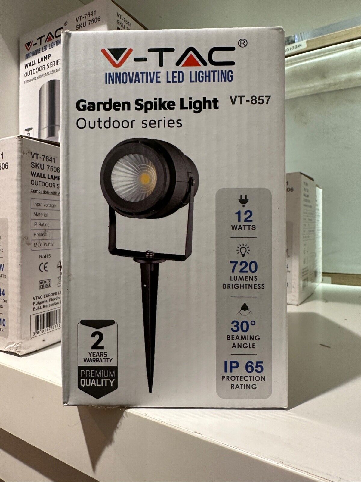 V-TAC 12W LED GARDEN SPIKE OUTDOOR LIGHT LAMP WATERPROOF IP65 4000K 720 LUMENS