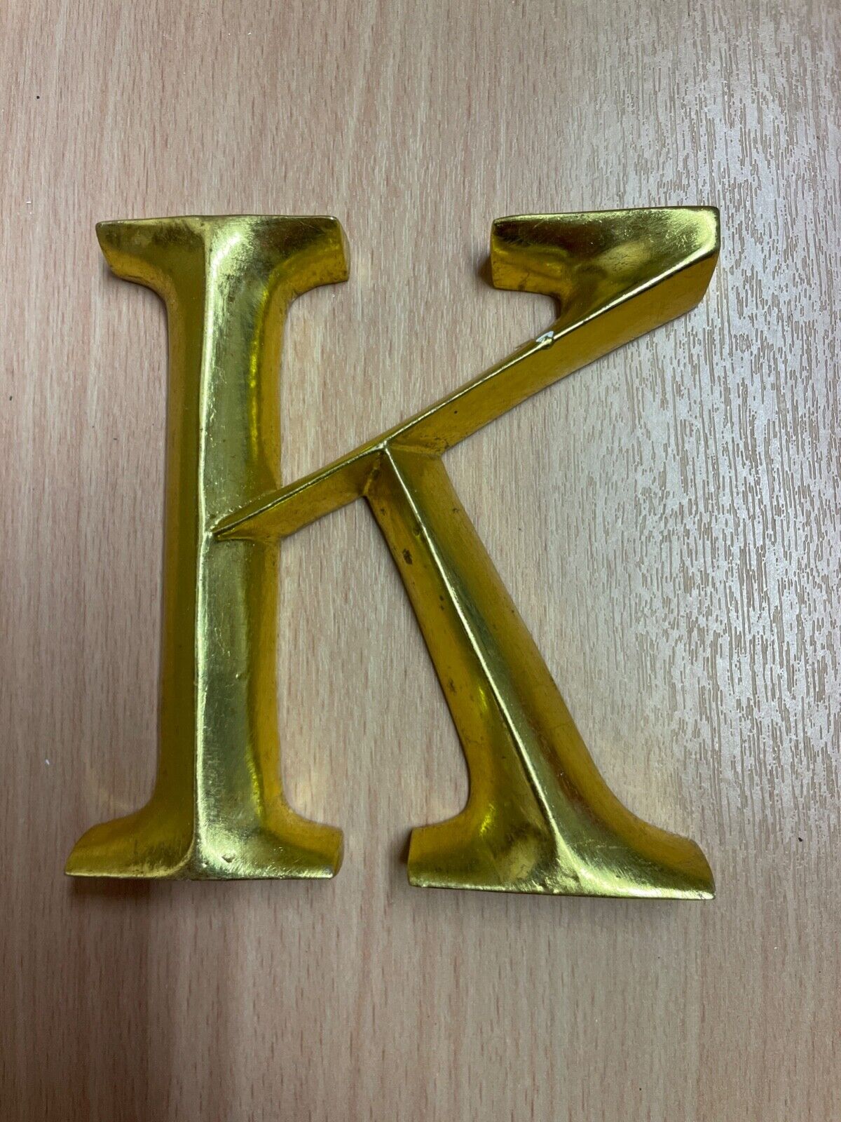 K POSH GRAFFITI DECORATIVE GOLD GILT WOODEN LETTER K 12CM HIGH HOME WALL ART