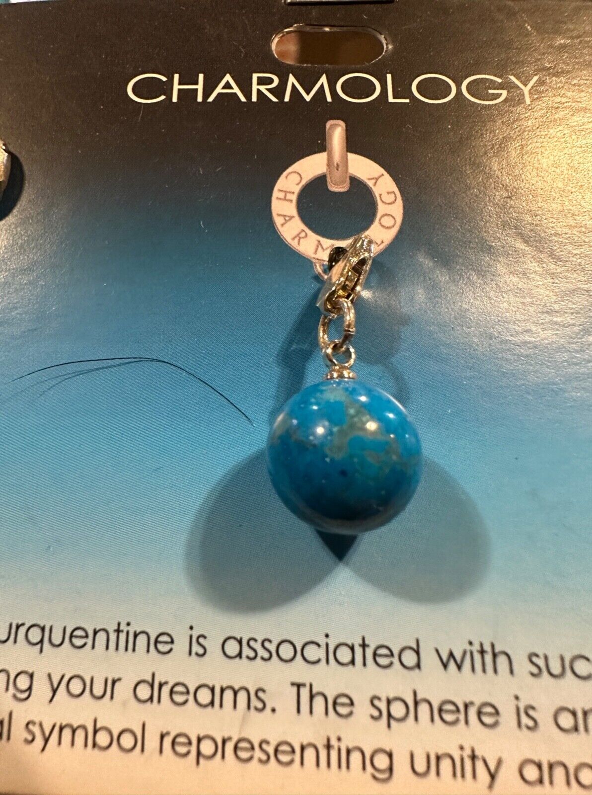 2 X SPHERE TURQUENTINE STONE CHARMOLOGY JEWELLERY PENDANTS OR CHARMS