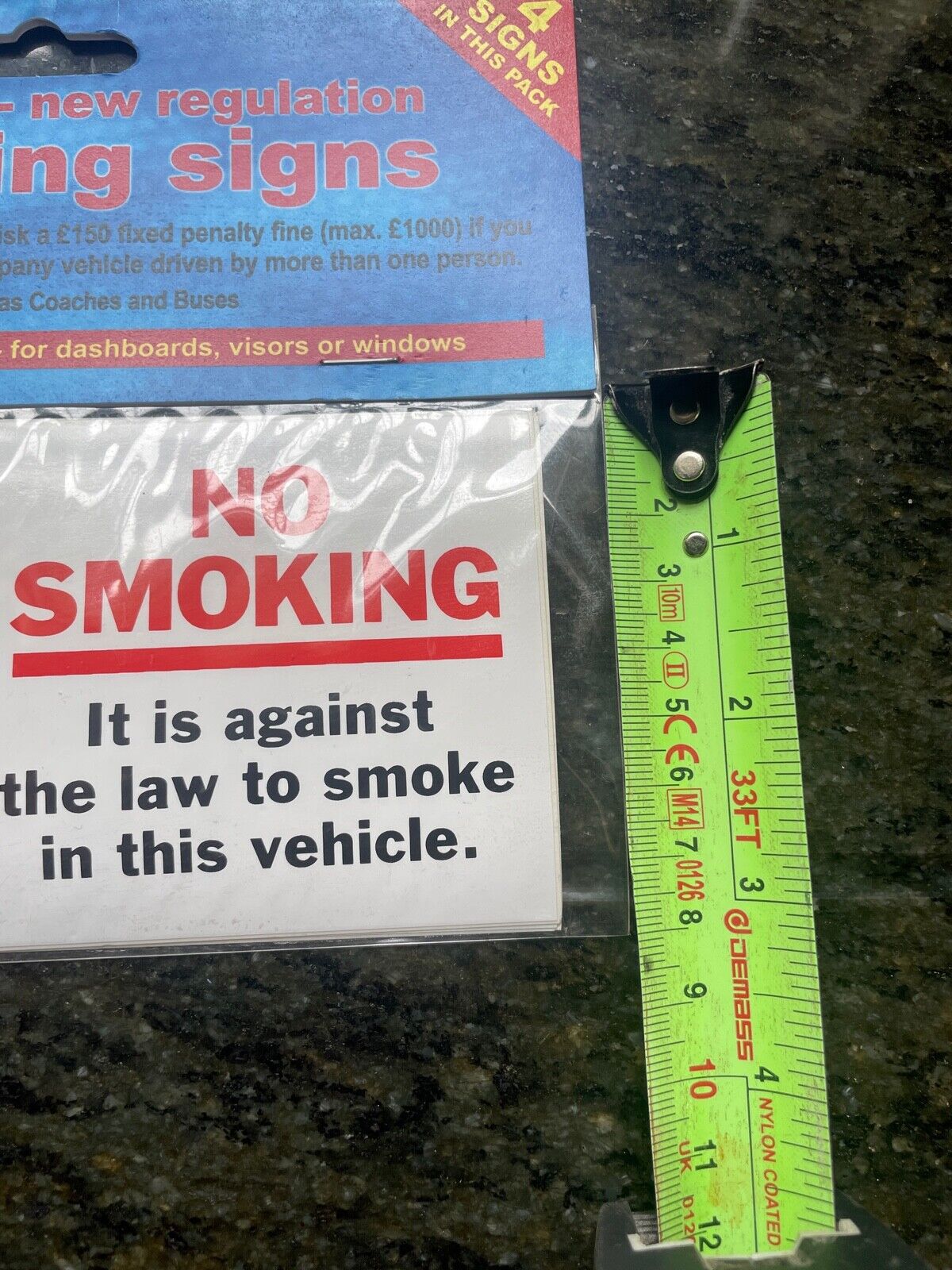 4 X NO SMOKING IN THIS VEHICLE SIGNS AUTOXTRA HEALTHY AND SAFETY 8CM X 16CM